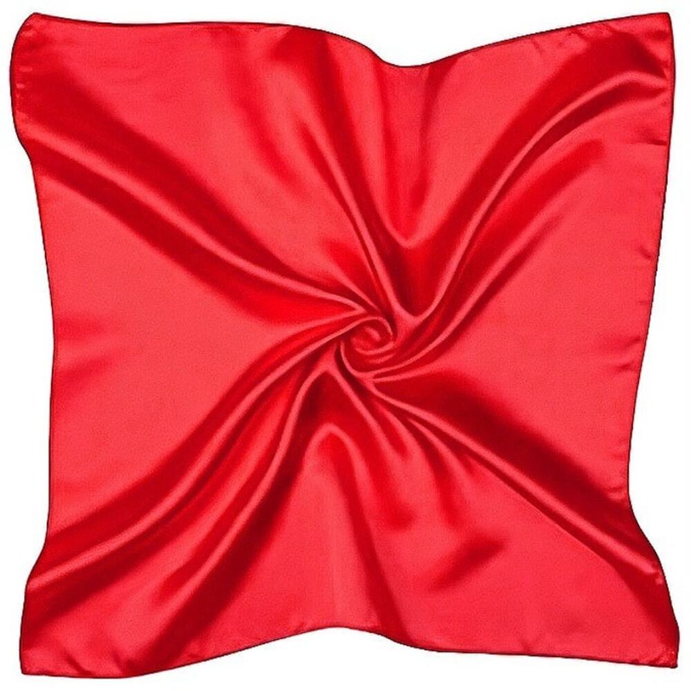 Red Silky Satin Square Scarf